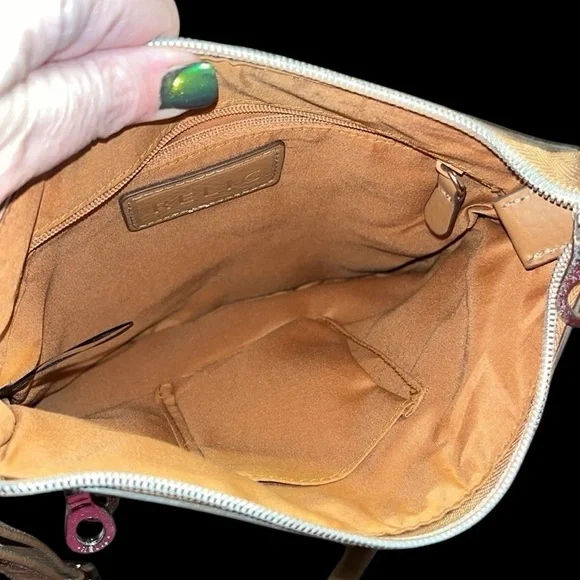 Relic Triple Zip Paisley Print Crossbody Bag with Brown Accents - Picture 9 of 12